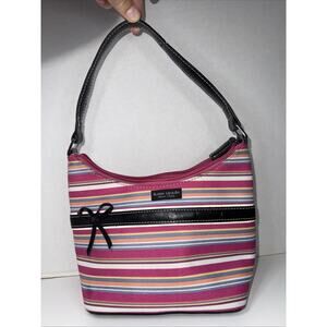 Vintage Retro Striped Bag Purse Y2K 2000’s Shoulder Tote Hot Pink - 90’s Prop
